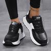 Fashion Thick Sole Running Shoes Women's Breathable PU Leather Casual Sneakers Non-slip Soft Sole Sports Footwear Size 36-43