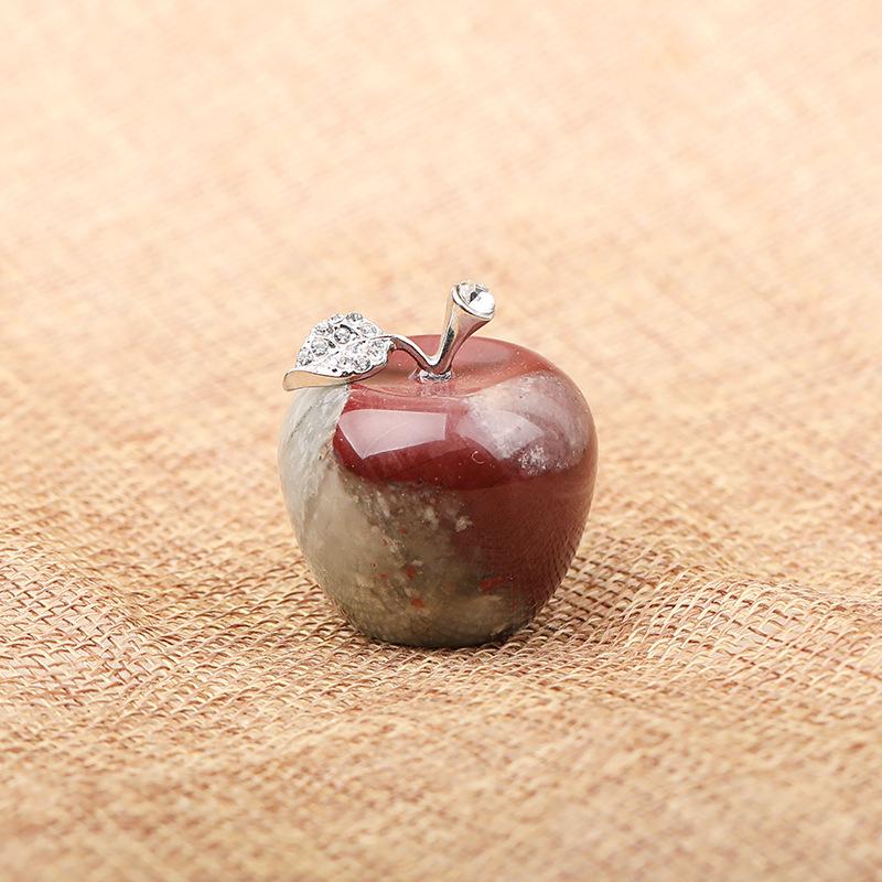 1 Pcs Natural Stone Crystal Apple Ornament, Jade Crystal Mini Handbag Ornament, Home Living Room Decoration, Christmas Eve Birthday Gift