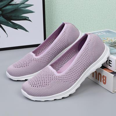 Sommer Damen Mesh Schuhe Atmungsaktive Sneaker 2025 Flache Plateau Slipper Damen Casual Rutschfeste Walking Webschuhe
