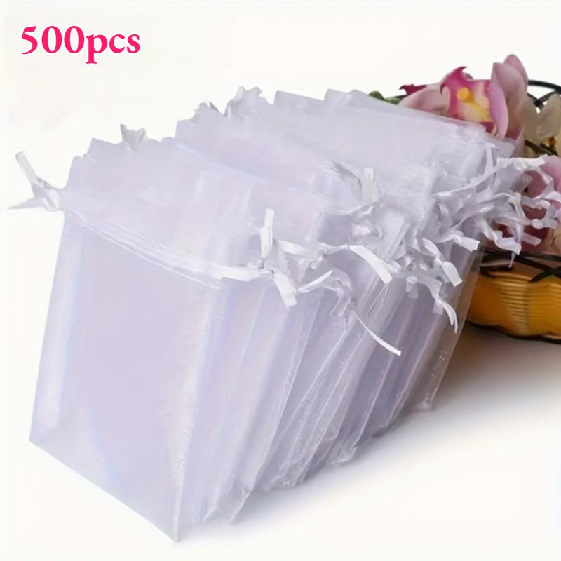 300/1000pcs Organza Drawstring Transparent Gift Bag for Wedding Party Gifts Jewelry Candy Bag and Decorations Drawstring Closure