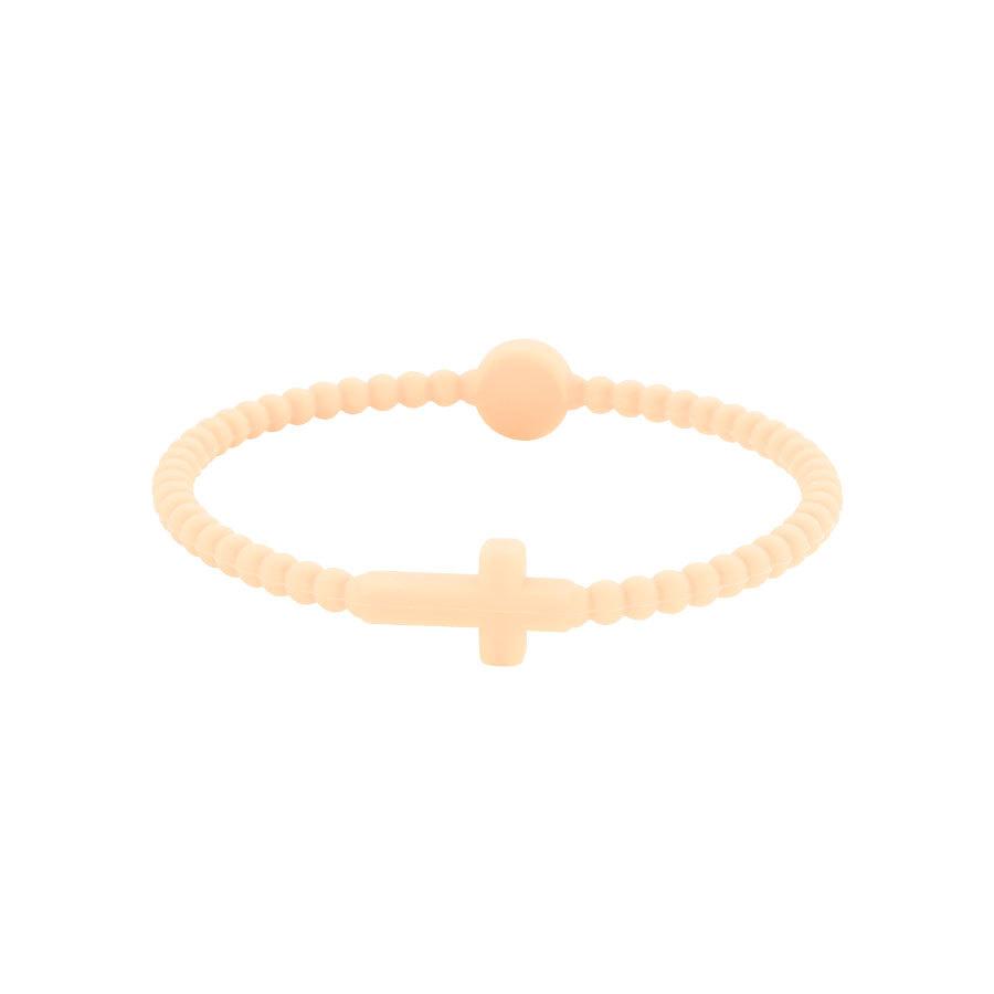 1/5pc Jesus Bracelets - Cross & Macaron-colored Beaded Silicone Bracelets Gifts for Women Men Girls Boys Kids Aldult