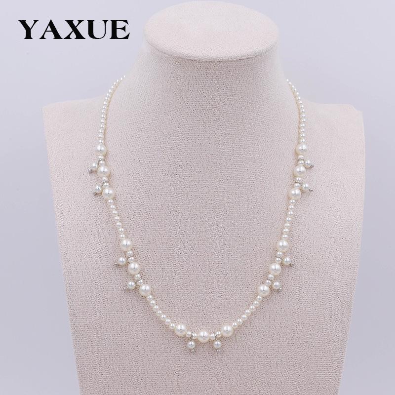Collana Elegante con Perle di Vetro Shi Jia per Donna – Design Versatile di Lusso per la Clavicola
