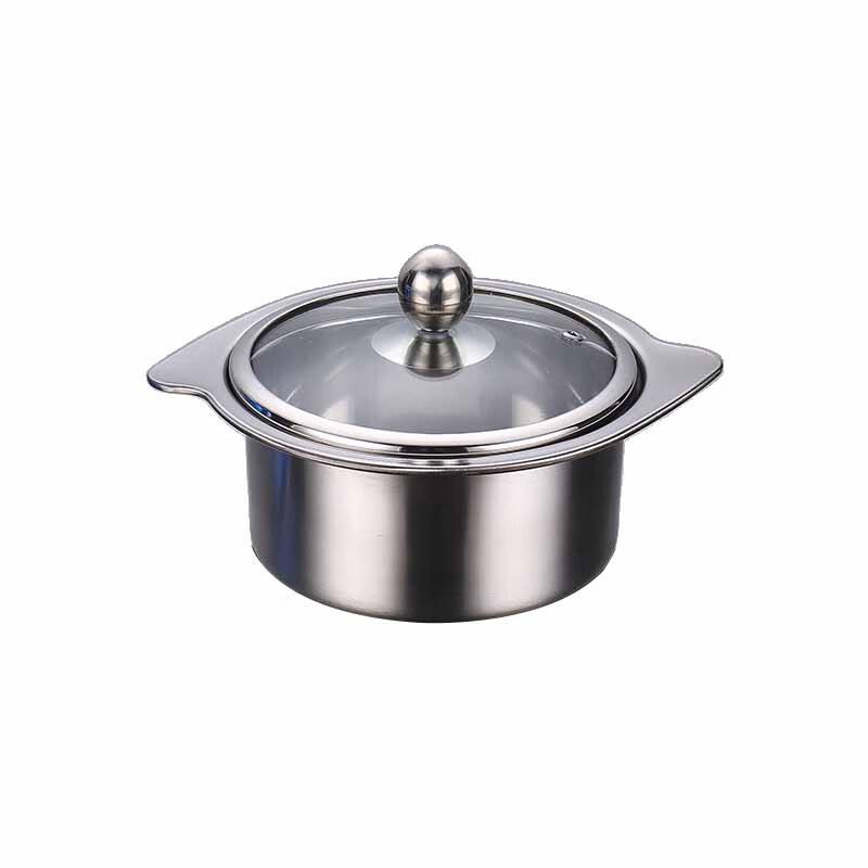 

Commercial 304 Stainless Steel Single Hot Pot with Lid, 16cm