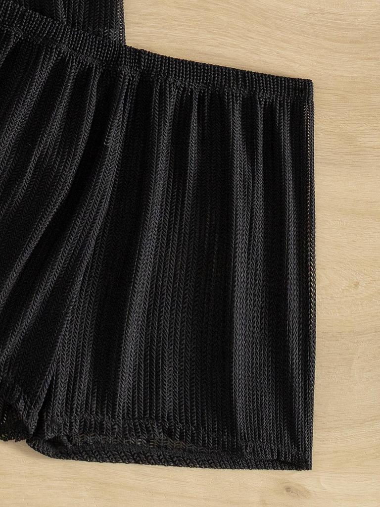 2024 Women's European & American Quick-Dry Solid Color Bikini Cover-Up with Split Boxer Shorts