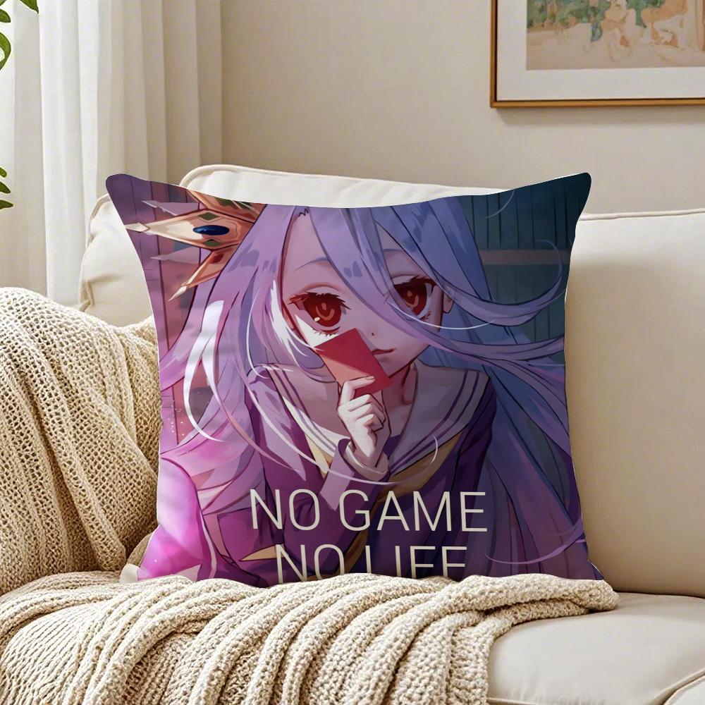 Anime BeautifulNo Game No LifeCartoon Cushion Cover Pillowcase Antidustmite living Room Sofa Decor Cushion Room