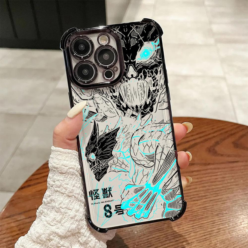 Anime Kaijus No. 8 Plating Phone Case For Samsung S26 S25 S24 S23 S22 S21 S20 FE Note20 Edge Plus Ultra 4G 5G Anti Fall Airbag