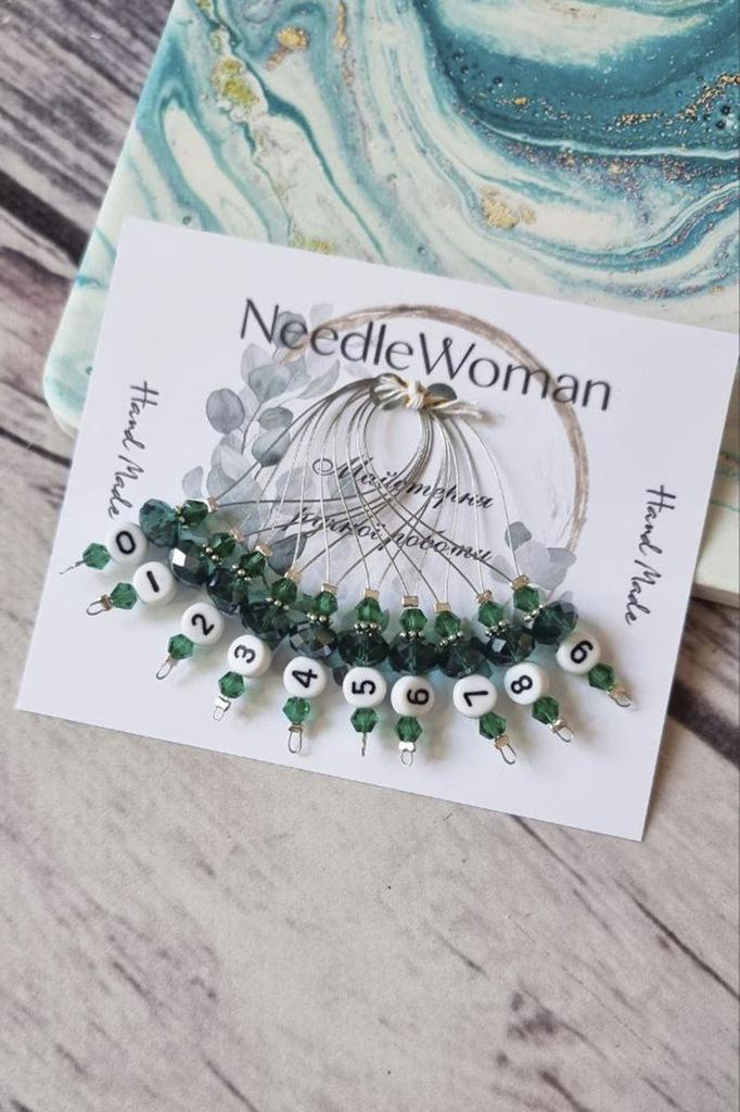 Handmade Knitting Markers Set – 10 Decorative Stitch Rings