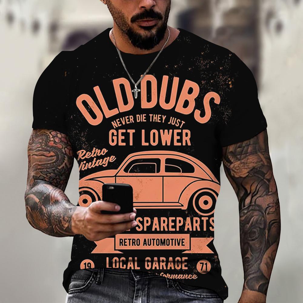 Vintage Motorcykel T-shirt För Män 3D Racing Girl Kortärmad Toppar Street Herr Biker T-shirt Oversized T-shirt Kläder