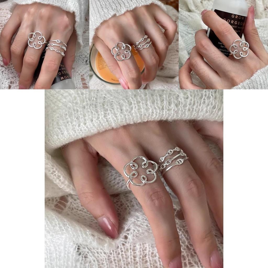 Unique Flower Pattern Open Adjustable Ring For Women Stylish And Chic Spring Accessory