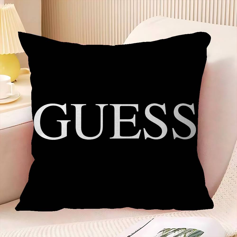 

Fashion G_GuessS Logo Printed Office Cushion Pillowcase Car Cushion Cover45X45CM Lumbar Pillowcase Sofa Pillowcover 30cmx30cm