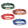 Pet Collar Vintage PU Leather and Breathable Space Cotton Double D-Ring Engravable Nameplate Dog Leather Collar