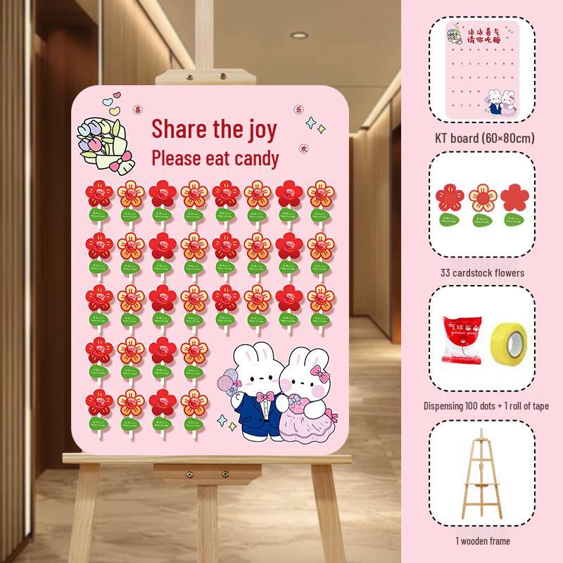 Creative Wedding Engagement Candy Lollipop Welcome Sign and KT Board Backdrop Decoration