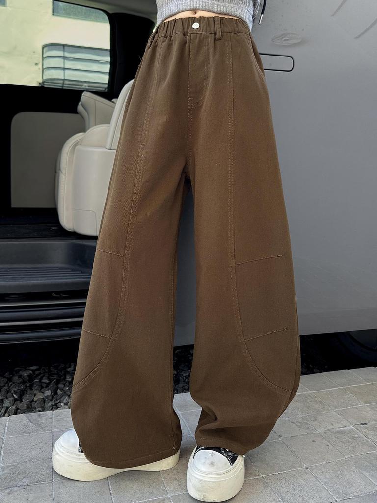 Girls' 2025 Autumn Casual Scimitar Pants: Versatile Korean Style for Big and Middle Kids