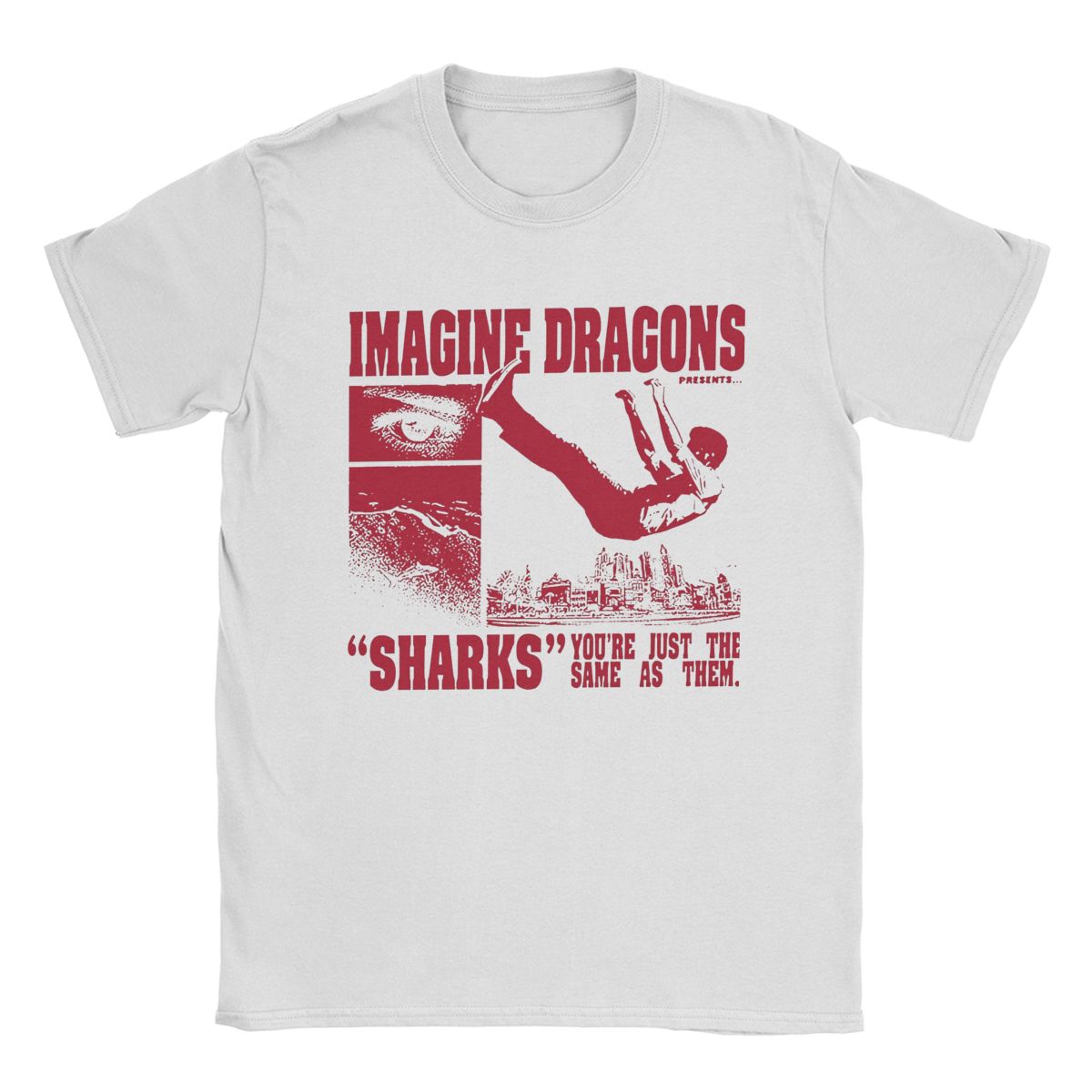 

Футболки Imagine Dragons Мужские Хлопковые Повседневные Футболки с Круглым Вырезом Футболки с Коротким Рукавом Топы Оригинал L белый