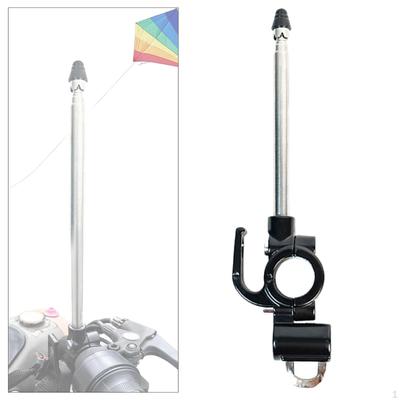 Motorcycle Flag Pole Motor Helmet Hook Lock Flexible Mounting Handlebar Kite Line