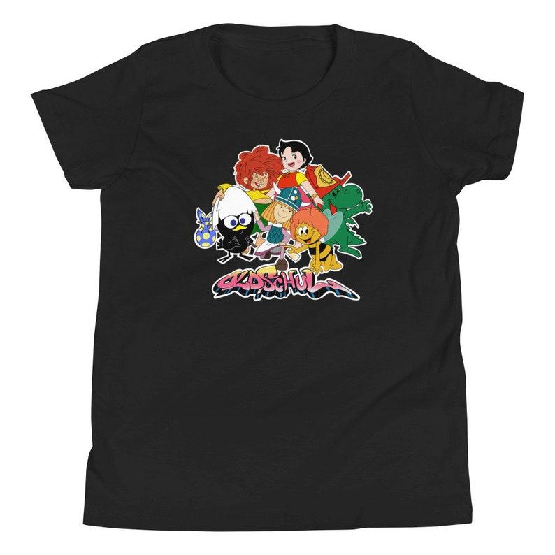 80s Retro Cartoon Characters Youth T-Shirt 150