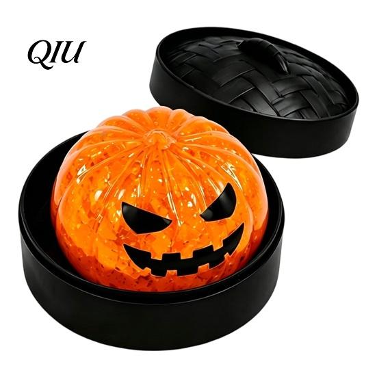 Portable Dumpling Toy Halloween Stress Relief with Steamer, Glitter Ball Fidget Party Favors Toy, Anxiety Relieving Steamed Bun Squeeze for