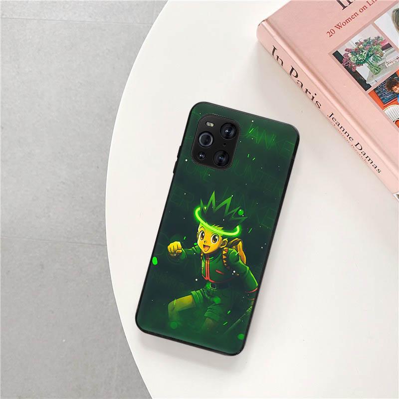 Telefonkasten für OPPO A53 A52 A95 K9 A74 A94 A93 A55 Reno 6 4 3 Pro 5G A9 Ace F11 Find X2 Hunter X Hunter Hisoka Anime Schwarze Abdeckung