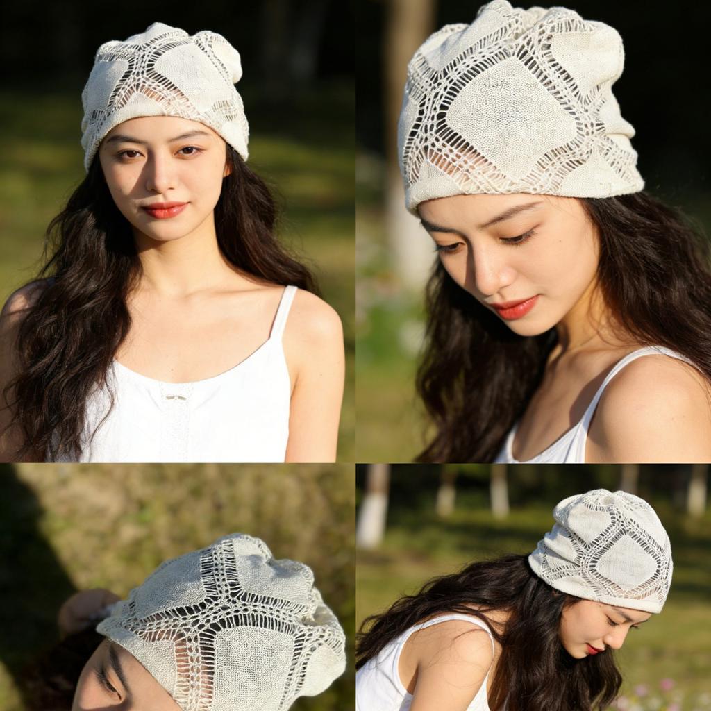 Women'S Large Headband - Casual Fluffy Hat, Lightweight Japanese Artistic Cold-Proof Hat, Suitable For Spring And Summer, Facial Beauty