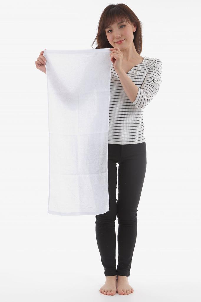 Morita Corporation Yaguruma Brand White Towels, 50g, 100 Pieces, 100% Cotton, White, Approx. 86cm X 34cm, Weight: 50g