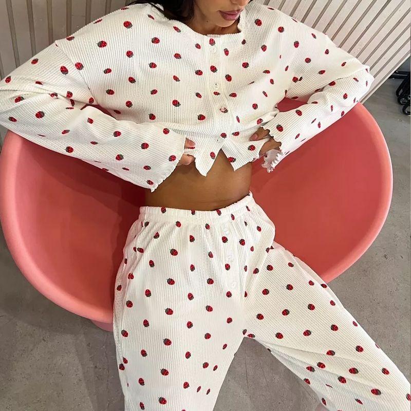 Western Style New Fashion Casual Loose Print Long sleeve Top Shorts Set Top and Shorts Set