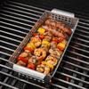 Stainless Steel Grilling Plate Leakage Hole Design BBQ Tray Frying Food Holding Pan  Outdoor