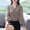 M-4XL Floral Chiffon Shirt for Women Spring Summer New Mom's Clothing Fashion Long Sleeve Bottoming Blouse