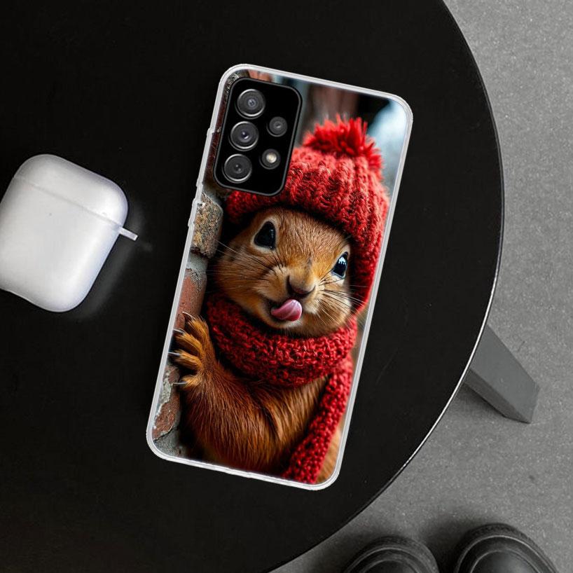 Animal Squirrel Phone Case Cover for Samsung Galaxy A12 A22 A32 A52 A72 A02S A51 A50S A31 A20S A10S Note 20 Ultra 10 Plus Galaxy