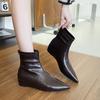 Brown Inside Heightened Skinny Boots Women's Fall/Winter  New French Pointed Toe Retro Booties