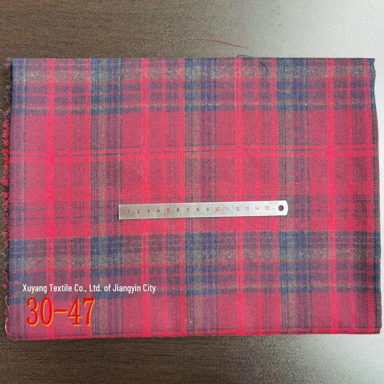 Spot Color-Woven Plaid Jacquard Fabric for Children's Autumn/Winter Brushed Polyester-Cotton Shirts