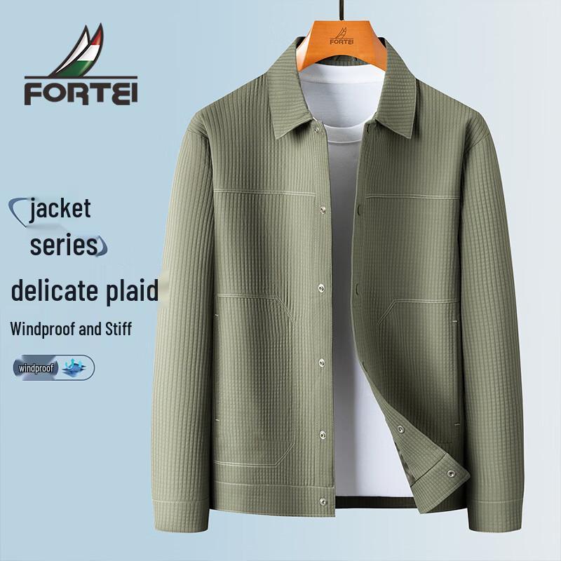 

Futing Men s Windproof Plaid Casual Jacket XL