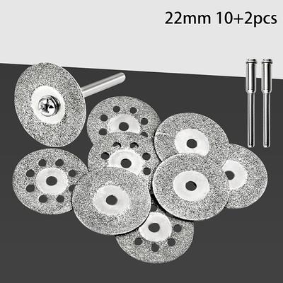 12 Adet 22mm Elmas Kesme Diski 3mm Taşlama Tekerleği Mandreli Metal Kesme Döner Alet Elektrikli Taşlama Makinesi Parçaları İçin