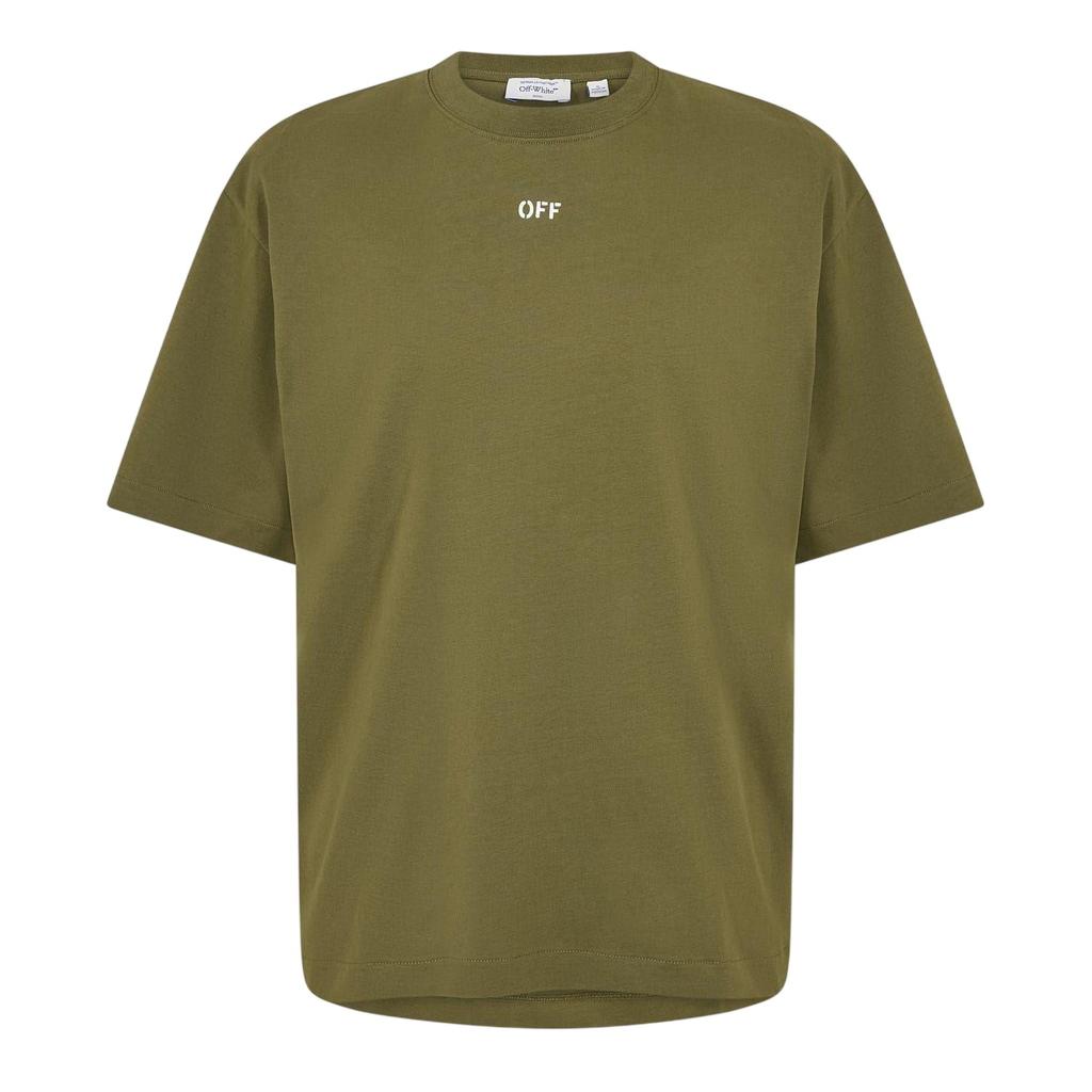 Off White Mens Small Logo Oversized T-Shirt