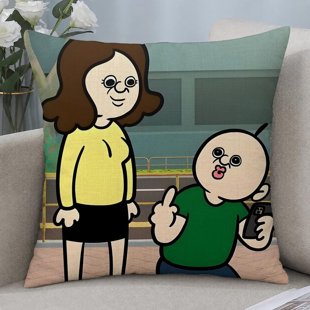 Cartoon BBANGBBANGs Diary Cushion Cover Cushion Covers Natural Linen Breathable Sofa Bedroom Decor Pillowcase