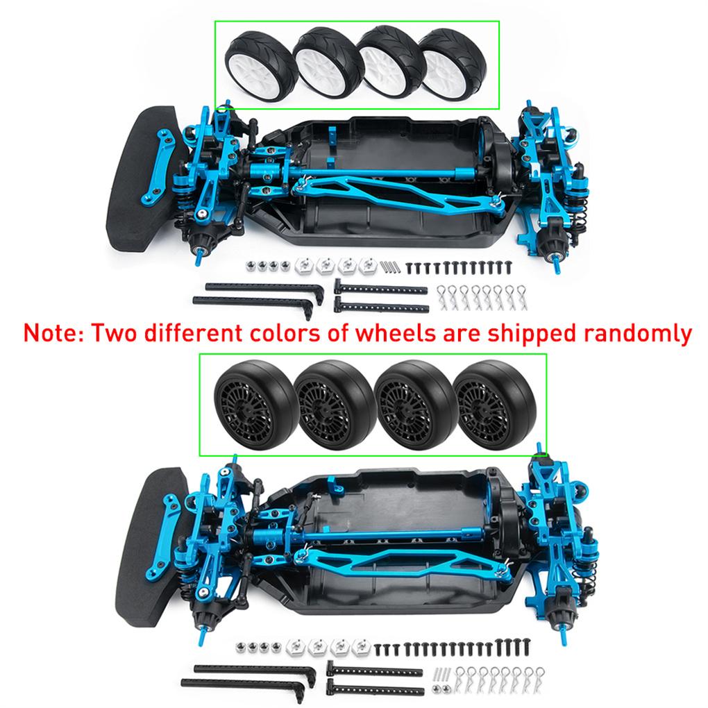 1/10 Tamiya TT02 Chassis Frame Metal&Plastic  Frame Kit for TT02 with Wheels Shock Absorbers RC Drift Car Upgrade Parts