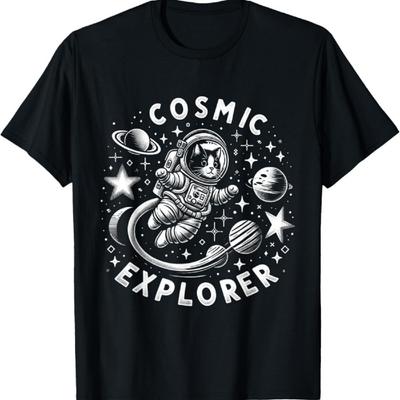 Cat Astronaut - Kitty Space Adventure Tee - Cosmic Explorer T-Shirt