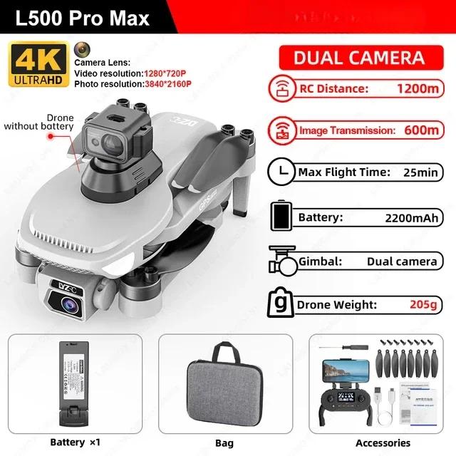 L500 PRO MAX Drone 4K Professional HD Dual Camera UAV 360° Obstacle Avoidance Brushless GPS 5G WIFI Drones FPV RC Quadcopter Toy