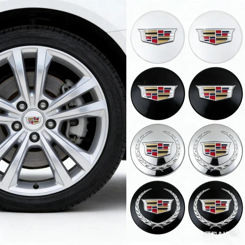 60/65mm Car Wheel Hub Center Emblem Stickers For Cadillac ATS CTS DTS STS SLS XLR Seville CT6 Escalade Exterior Accessories