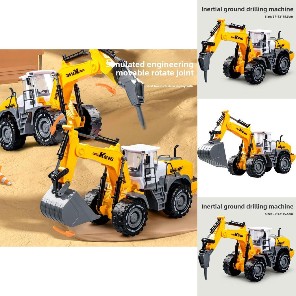 Childrens Toy Excavator With Inertia Drive Large Construction Vehicle For Kids And Parent Interaction