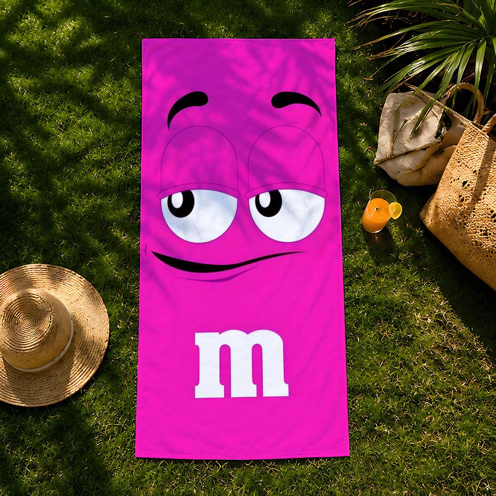 Food Candy Bean Towel Beach Towel, Quick Drying Absorbent Bath Towel for Swim, Gym, Camping, Outdoor Hot