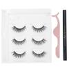 SelfAdhesive Eyeliner Water Liquid Eyeliner False Eyelashes Tweezers Makeup Tool Set(E25 Green Box )