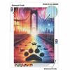 Creative Diamond Painting Kit for Adults DIY Rainbow Bridge Paw Print Rhinestone Picture Canvas for Leisure Craft Wall Art and Gift Making Fun Set