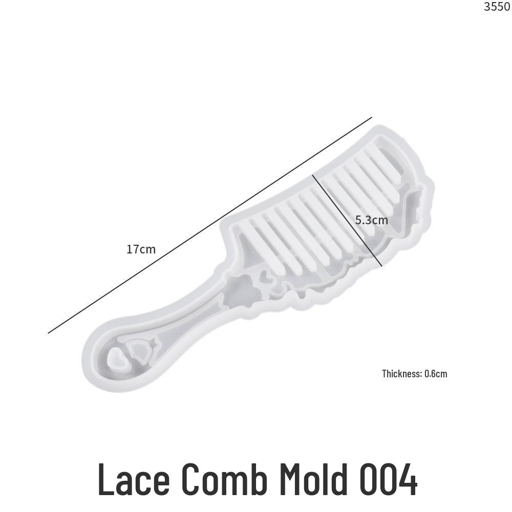 Stampo in Silicone Fai da Te Resina Epossidica Cristallo: 4 Tipi di Pettini Fatti a Mano (Lungo, Corto, Mezzaluna, Specchio)