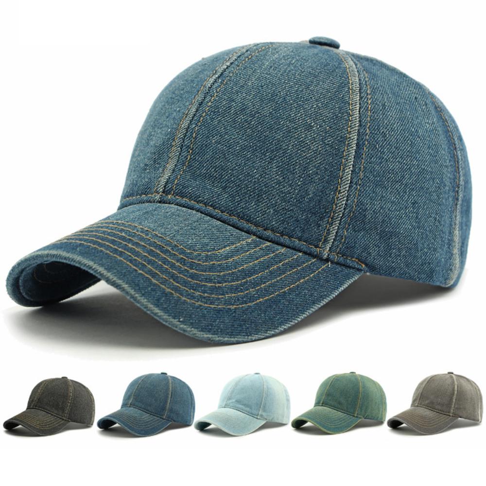 Ht4751 Baseball Hat Spring Summer Denim Caps For Men Women 6 Panels Snapback Cap Wash Cotton Male Female Adjustable Baseball Cap