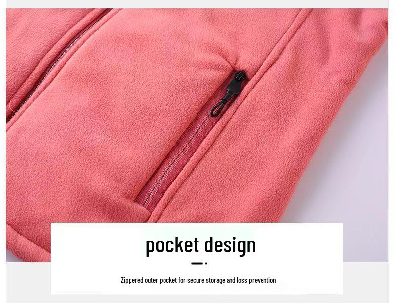 Women's Fleece Cotton Jacket - Thickened, Stand Collar, Zipper Cardigan Sweatshirt for Autumn & Winter