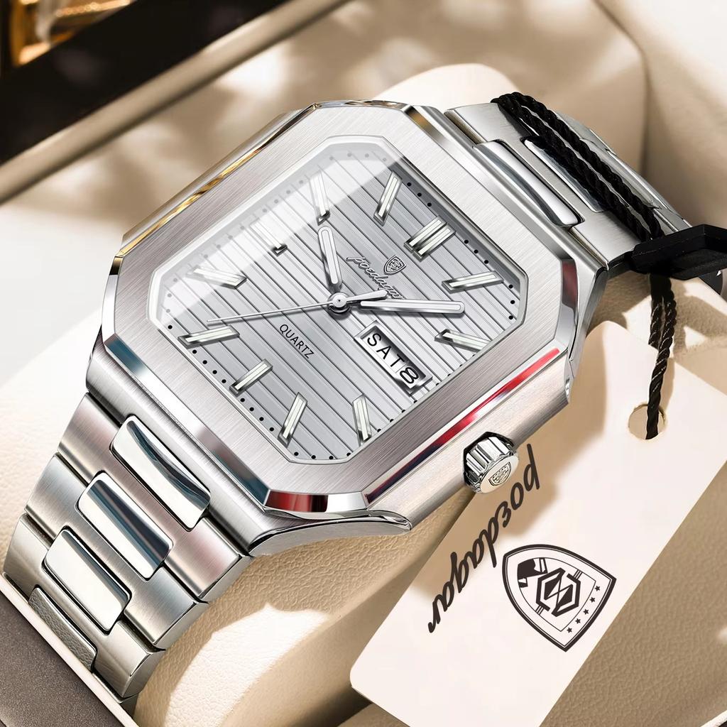 Fashion Men's Watch Waterproof Night Light Calendar Quartz Men's Watch Stainless Steel Luxury Business Men Watch