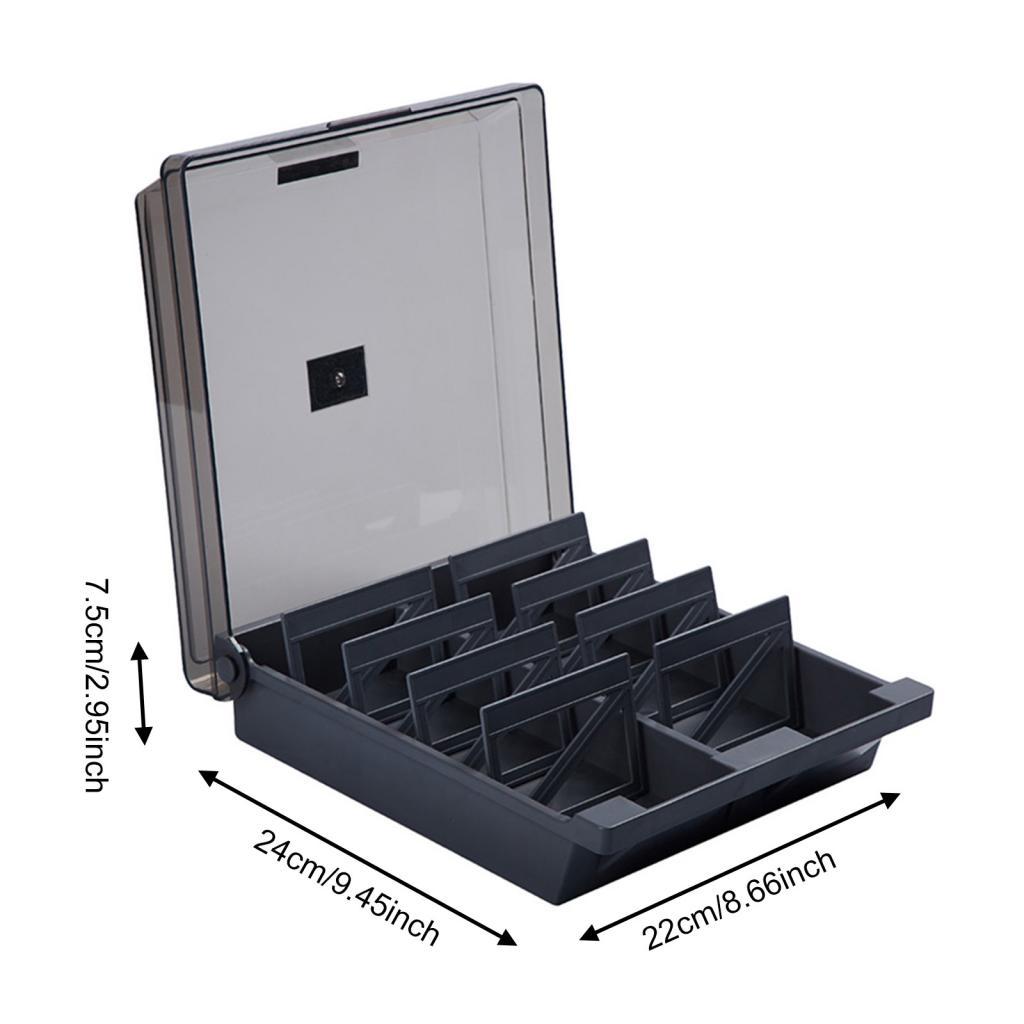 Plastic File Card Storage Box Large Business Card Organizer with Lid Office Supplies Storage Box for Desk