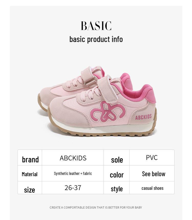 ABC Kids 2026 Spring Velcro Sports Shoes for Boys & Girls - Breathable, Soft Sole, Casual Sneakers