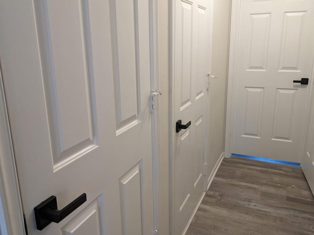 Black Door Handles Interior Door Knobs, Keyless Privacy Door Lock, Heavy Duty Zinc Alloy Door Leverset for Bedrooms Bathrooms