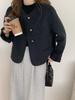 2025 Women's Elegant Korean Double-Sided Cashmere Coat, Round Neck Woolen Jacket, Versatile Short Design